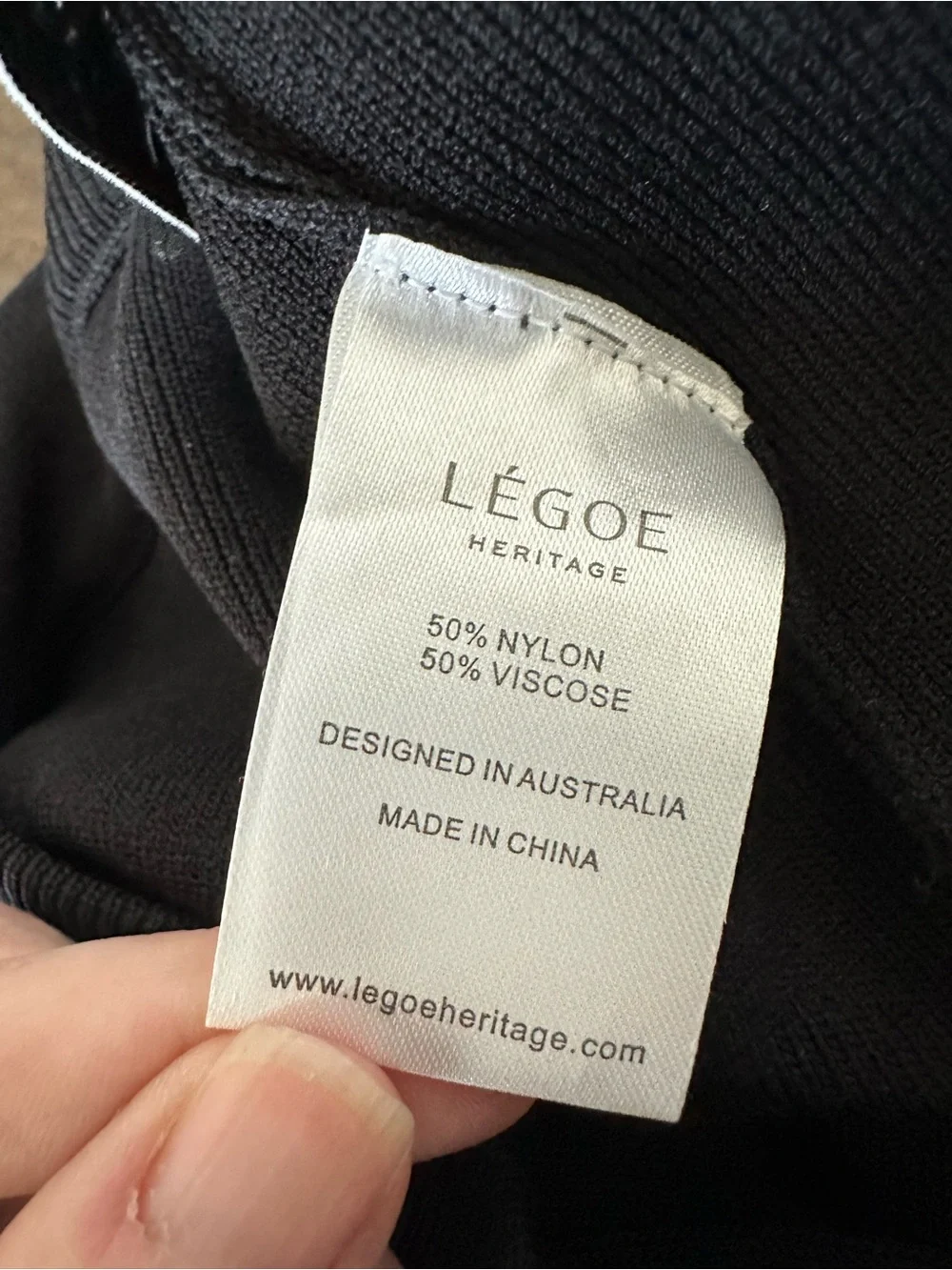 LÉGOE Heritage Black Rib Knit Wide Leg Pants XS